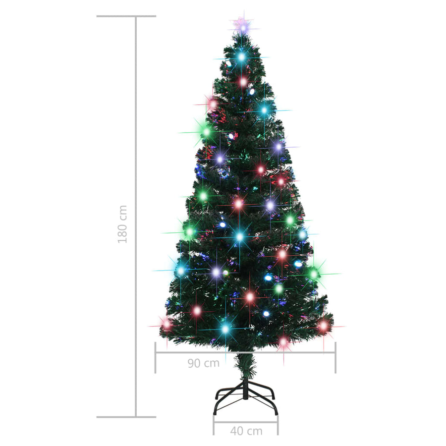 Kerstboom Met Led En Standaard 180 Cm Glasvezel 180 x 90 cm