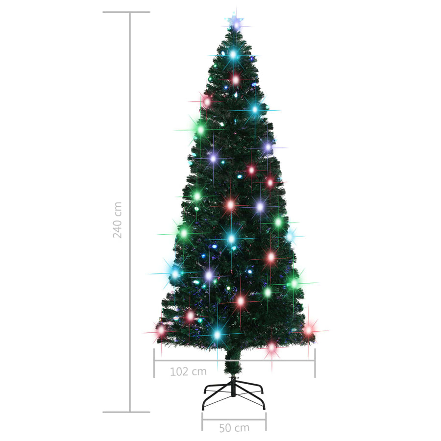 Voorverlichte Kerstboom Met Standaard En Led 240 Cm Glasvezel Wit