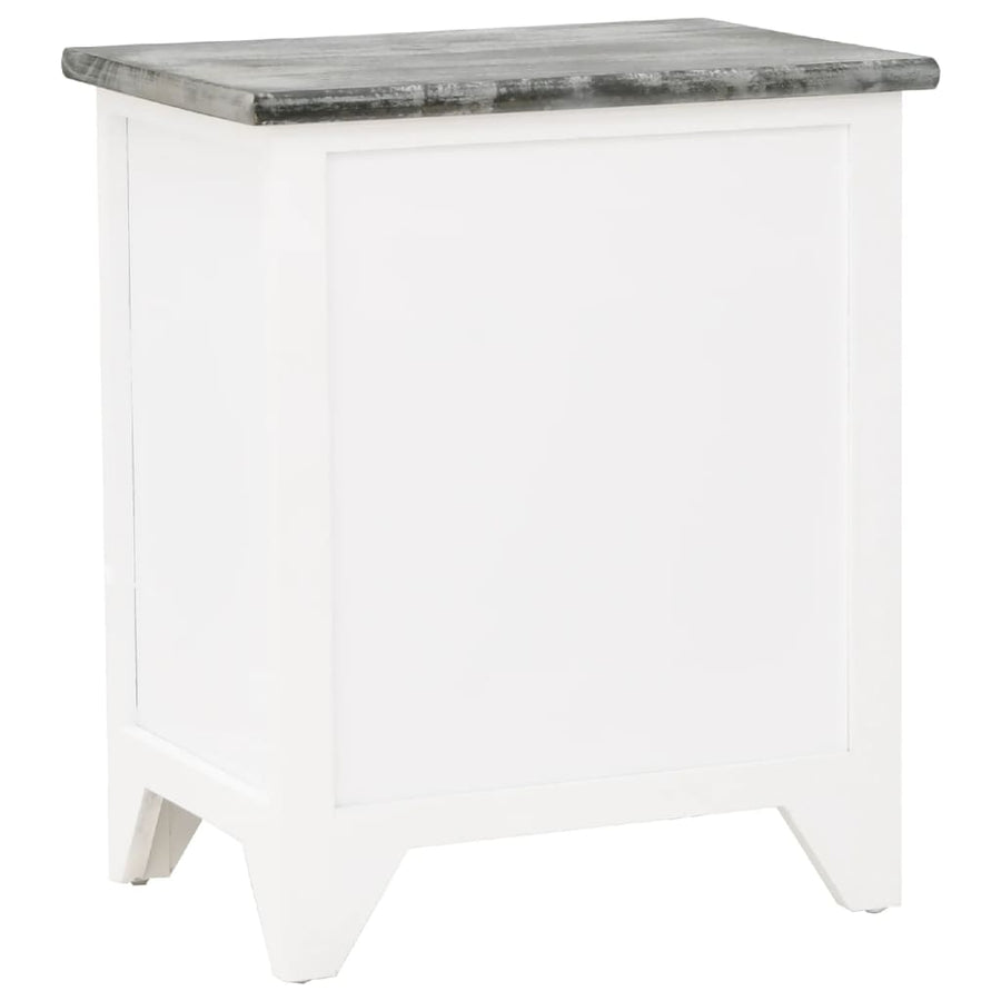 Nachtkastje 38X28X45 Cm Paulowniahout En 1 Wit en grijs