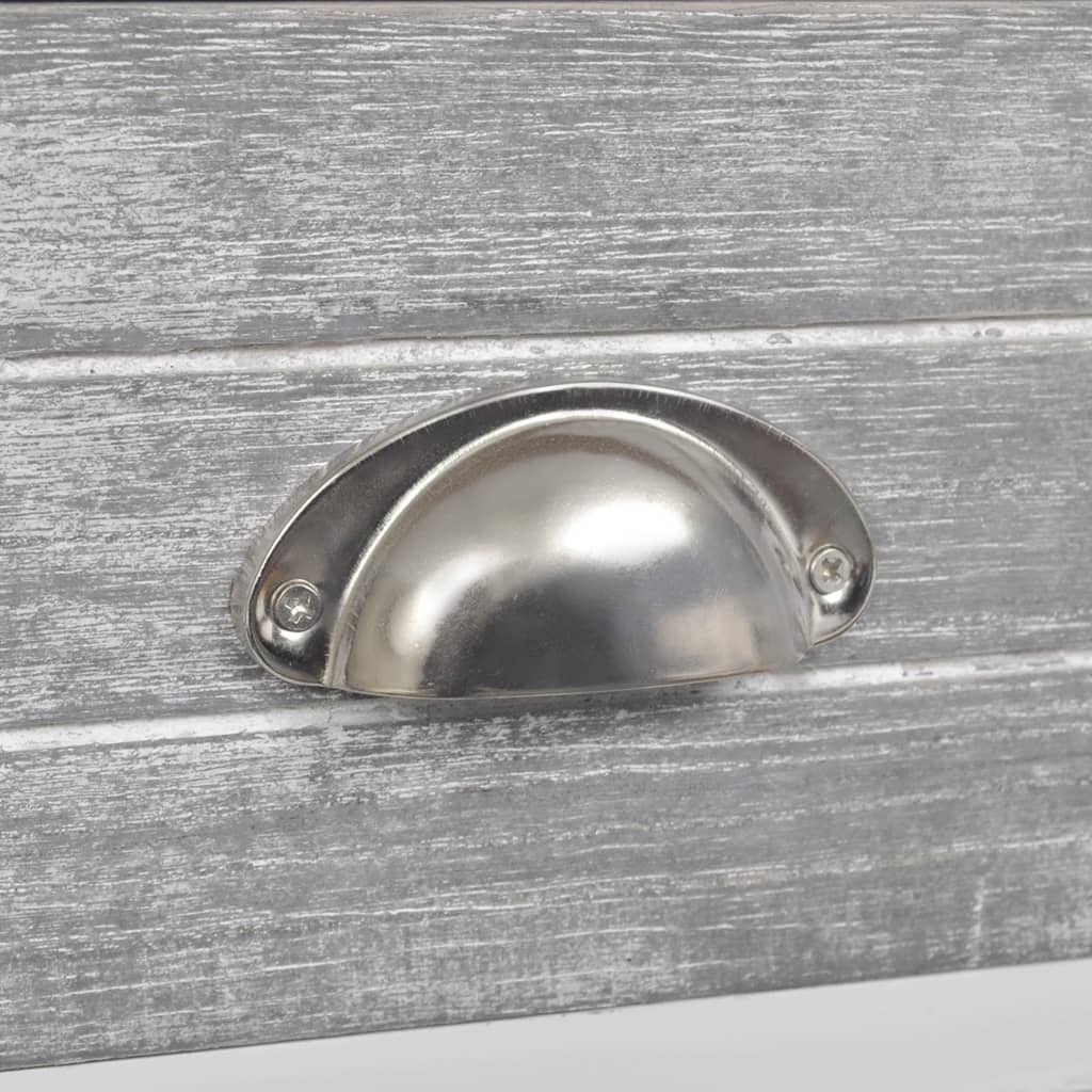 Nachtkastje 38X28X45 Cm Paulowniahout En 1 Wit en grijs