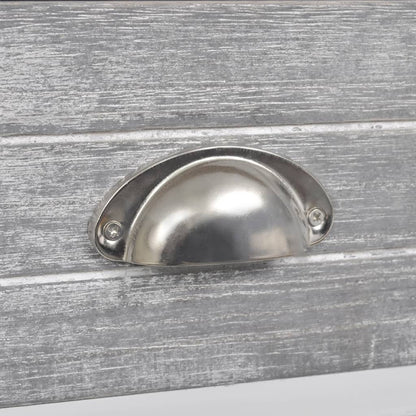 Nachtkastje 38X28X45 Cm Paulowniahout En 1 Wit en grijs