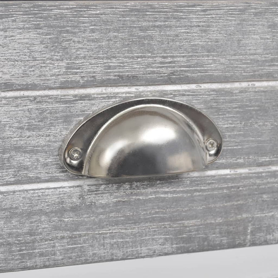 Nachtkastje 38X28X45 Cm Paulowniahout En 1 Wit en grijs