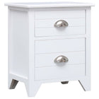 Nightstand 38x28x45 cm paulownia wood white