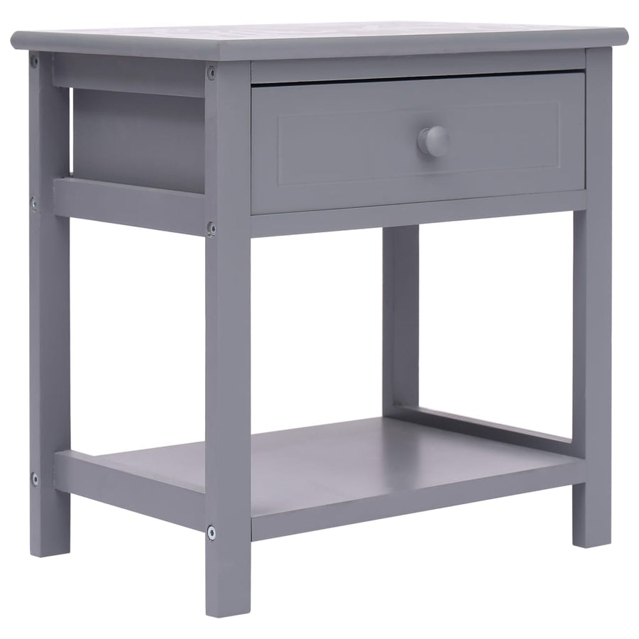 Nachtkastje 40X29X42 Cm Paulowniahout 1 Grijs
