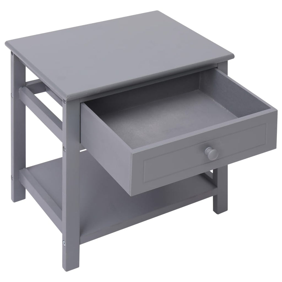 Nachtkastje 40X29X42 Cm Paulowniahout 1 Grijs