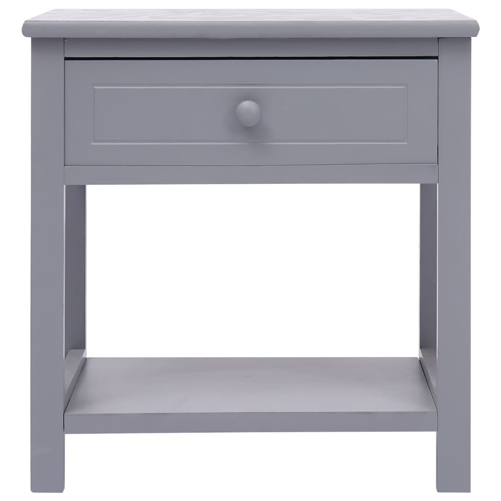 Nachtkastje 40X29X42 Cm Paulowniahout 1 Grijs