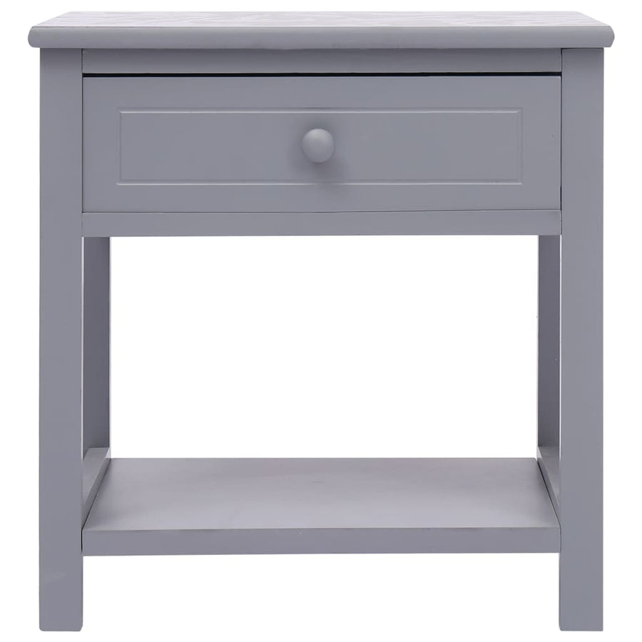 Nachtkastje 40X29X42 Cm Paulowniahout 1 Grijs
