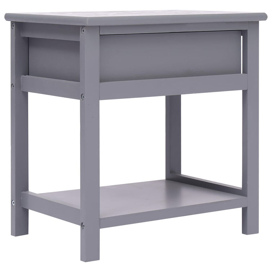 Nachtkastje 40X29X42 Cm Paulowniahout 1 Grijs