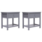 Nightstands 2 pcs 40x29x42 cm paulownia wood grey