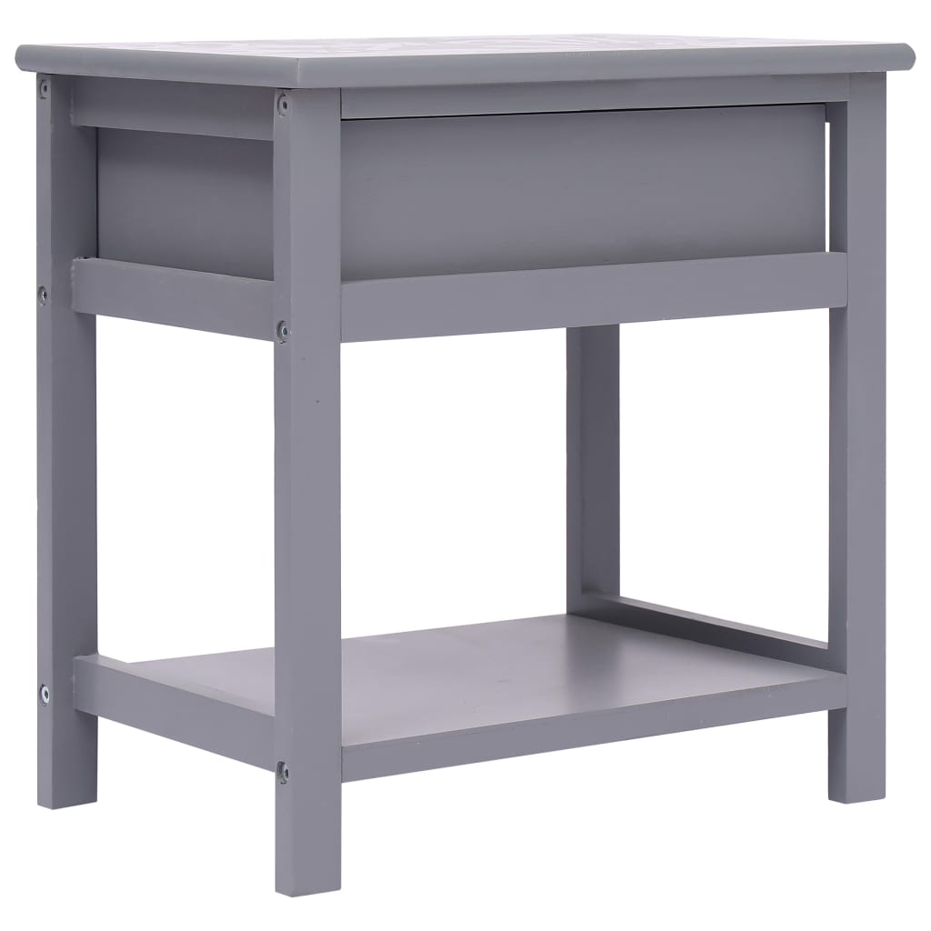 Nachtkastje 40X9X4 Cm Paulowniahout 2 Grijs