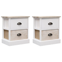 Nachtkastjes 38X8X45 Cm Paulowniahout En Naturel 2 Wit en bruin