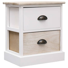 Nachtkastjes 38X8X45 Cm Paulowniahout En Naturel 2 Wit en bruin