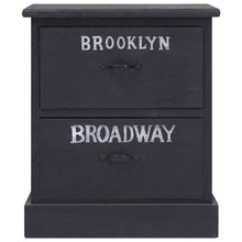 Nachtkastje 38X28X45 Cm Paulowniahout 1 Zwart