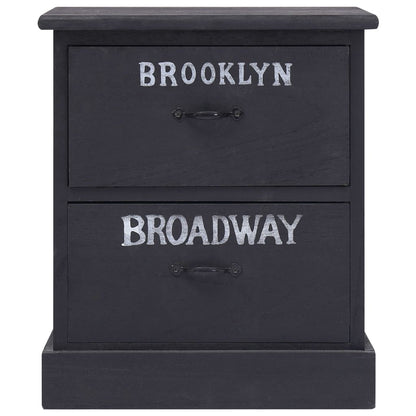 Nachtkastje 38X28X45 Cm Paulowniahout 1 Zwart