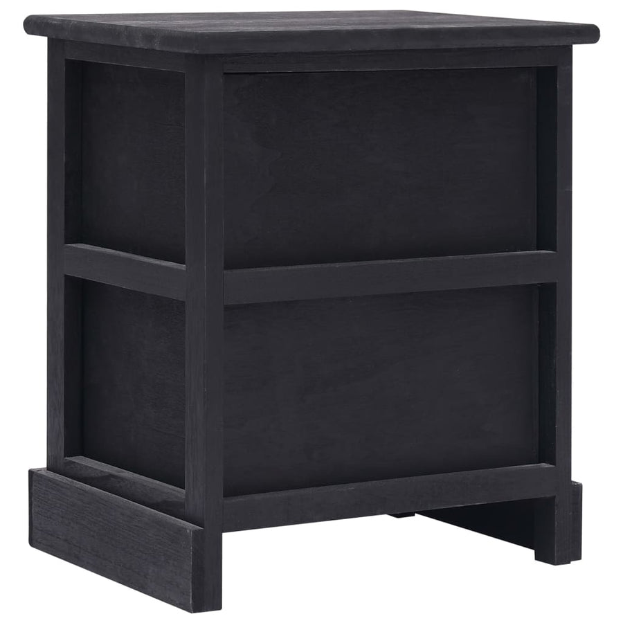 Nachtkastjes 38X8X45 Cm Paulowniahout 2 Zwart