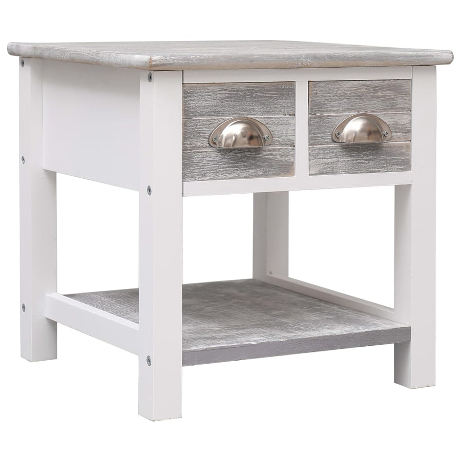 Bijzettafel 40X40X40 Cm Paulowniahout Grijs