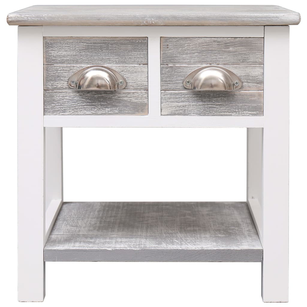 Bijzettafel 40X40X40 Cm Paulowniahout Grijs