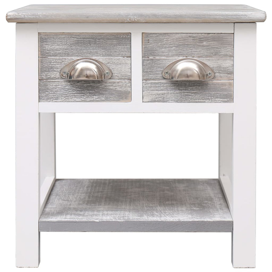 Bijzettafel 40X40X40 Cm Paulowniahout Grijs