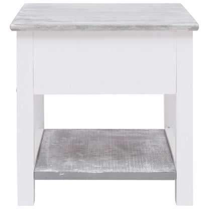 Bijzettafel 40X40X40 Cm Paulowniahout Grijs