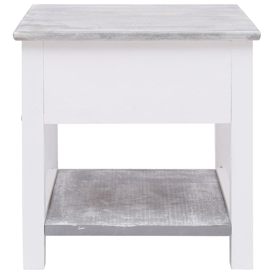Bijzettafel 40X40X40 Cm Paulowniahout Grijs