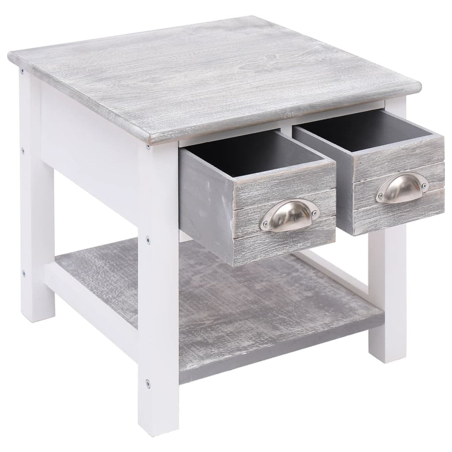 Bijzettafel 40X40X40 Cm Paulowniahout Grijs