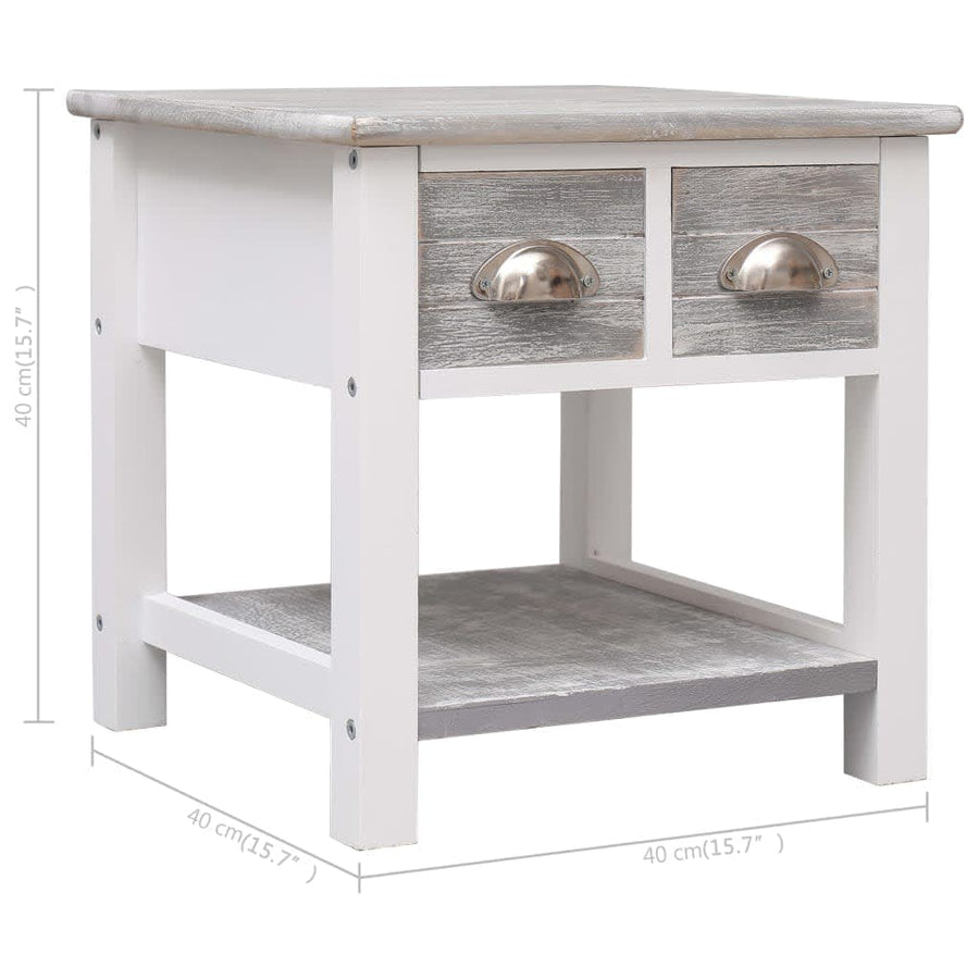 Bijzettafel 40X40X40 Cm Paulowniahout Grijs