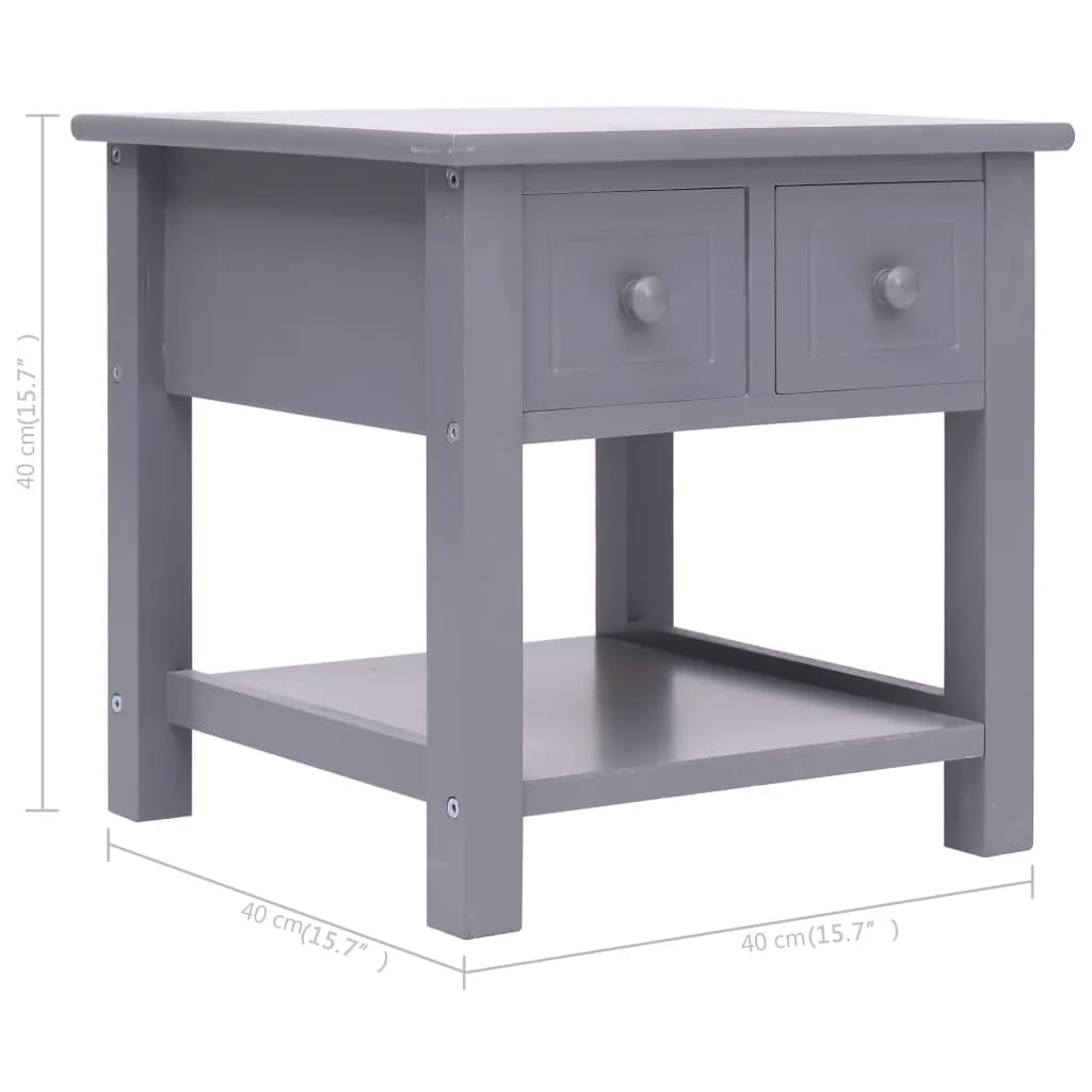 Bijzettafel 40X40X40 Cm Paulowniahout Grijs