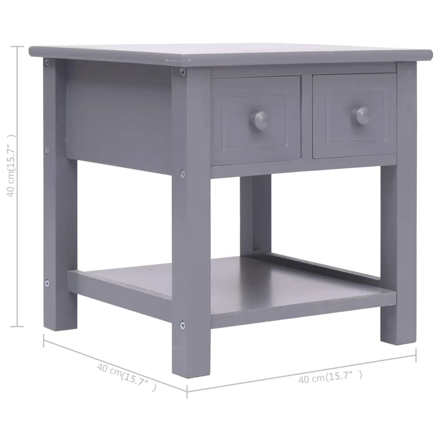 Bijzettafel 40X40X40 Cm Paulowniahout Grijs