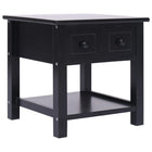 Side table 40x40x40 cm paulownia wood black