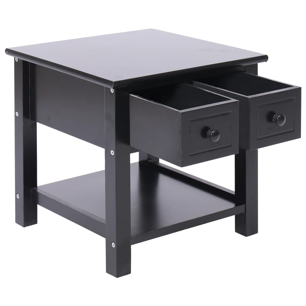Bijzettafel 40X40X40 Cm Paulowniahout Zwart