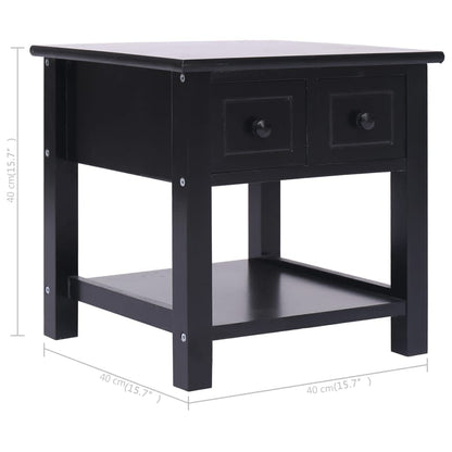 Bijzettafel 40X40X40 Cm Paulowniahout Zwart