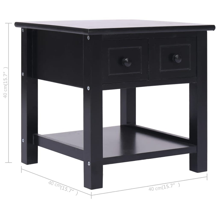 Bijzettafel 40X40X40 Cm Paulowniahout Zwart