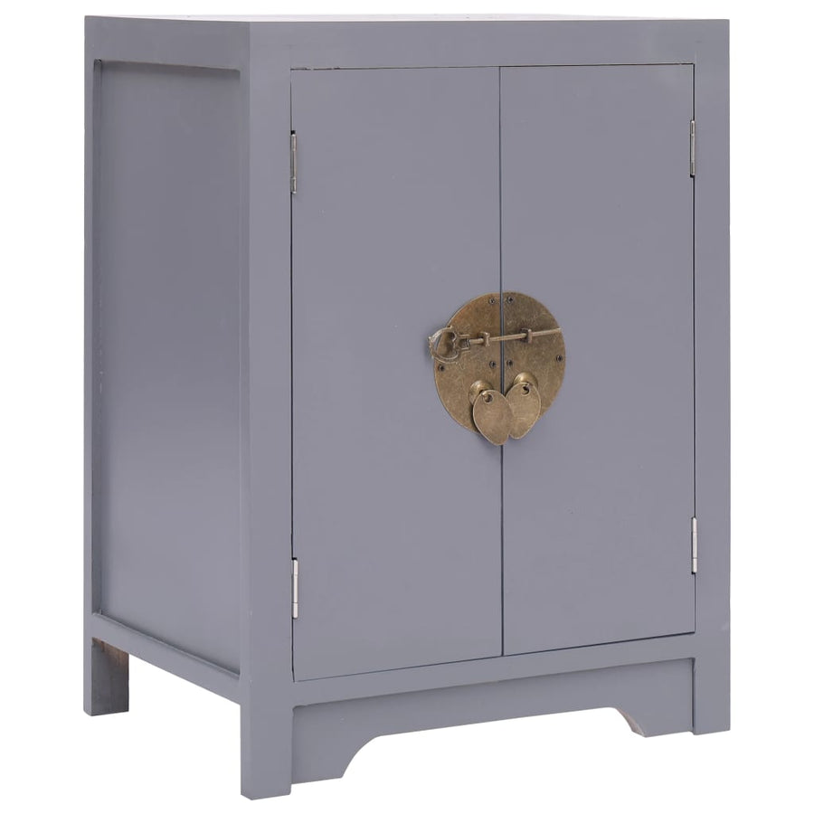 Nachtkastje 38X28X52 Cm Paulowniahout Grijs