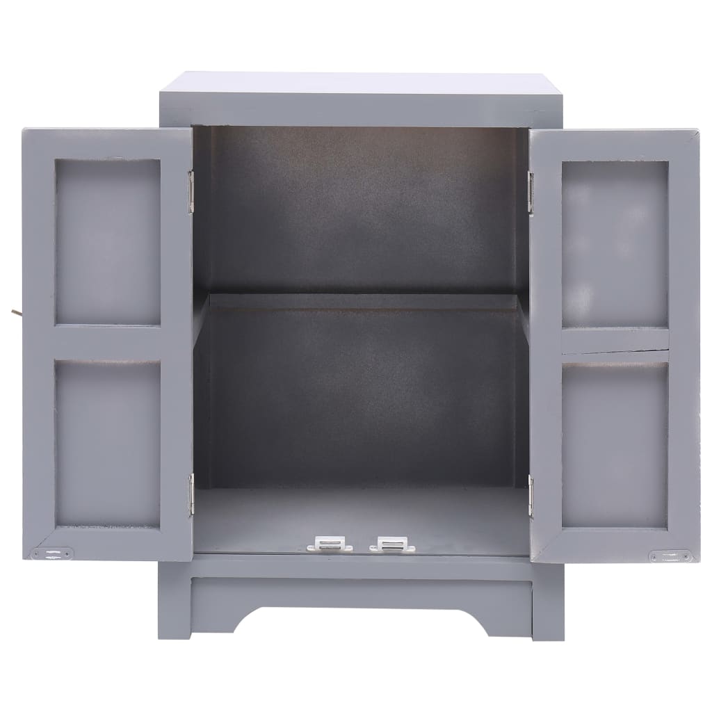 Nachtkastje 38X28X52 Cm Paulowniahout Grijs