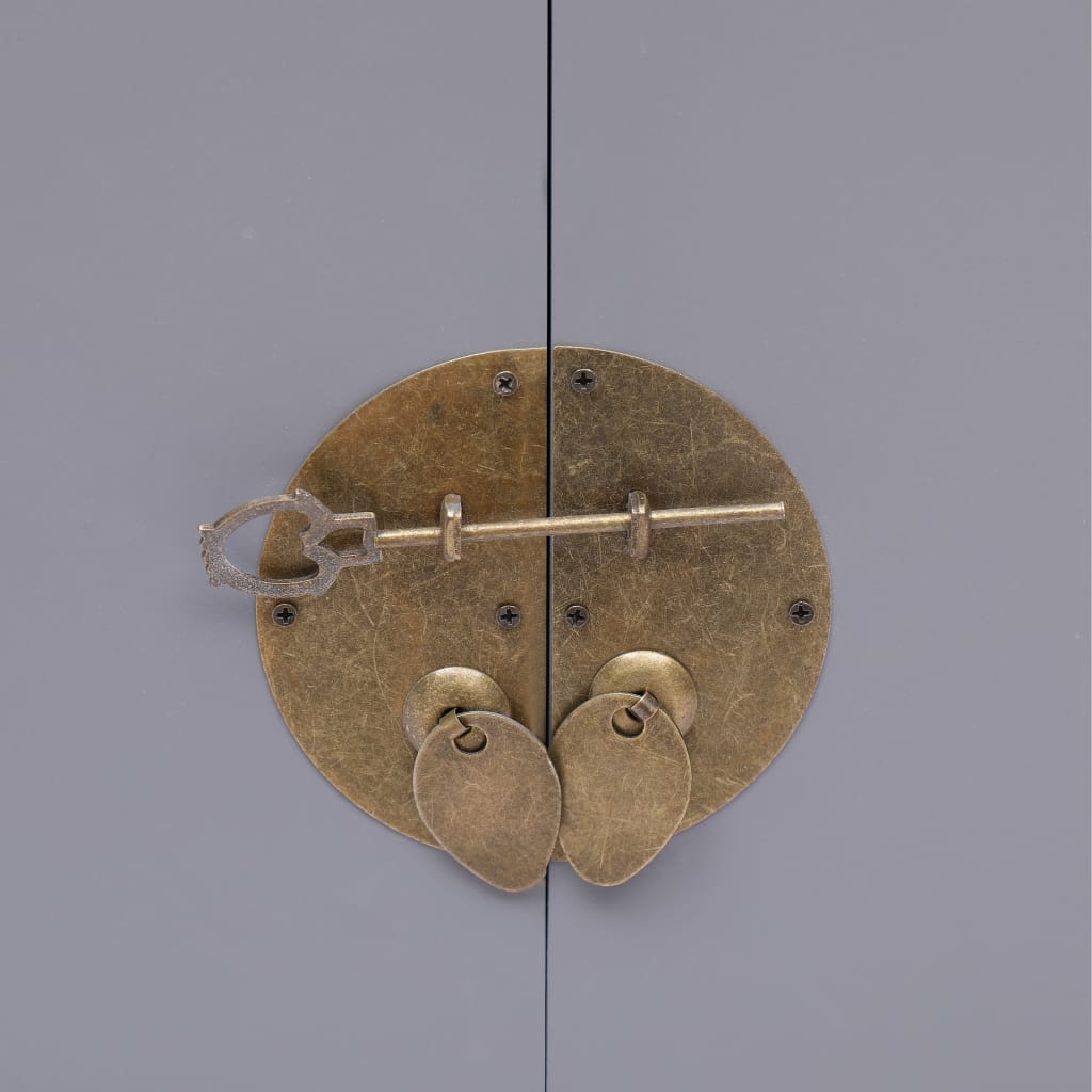 Nachtkastje 38X28X52 Cm Paulowniahout Grijs