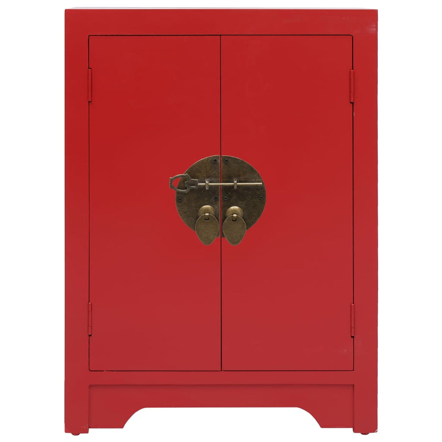 Nachtkastje 38x28x52 cm paulowniahout rood