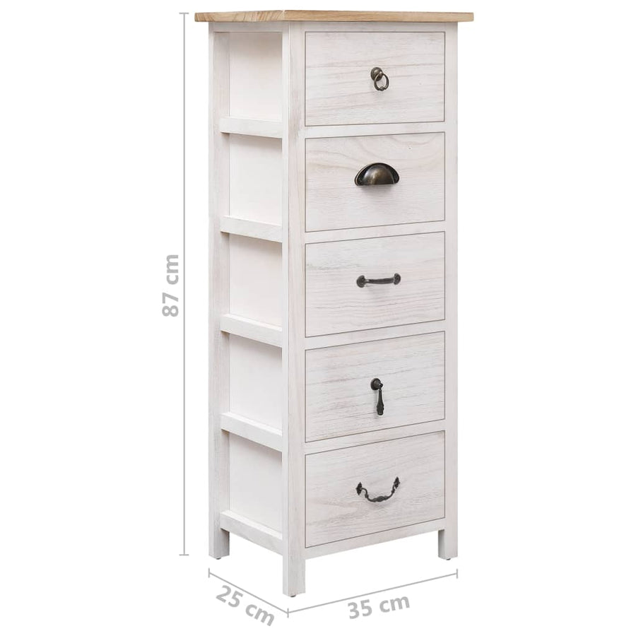 Bijzetkast 35X25X87 Cm Paulowniahout 35 x 25 x 87 cm