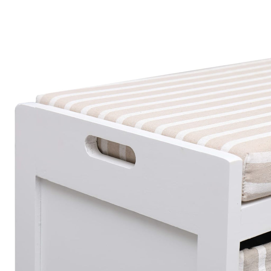 Halbank 70x33,5x45 cm paulowniahout wit
