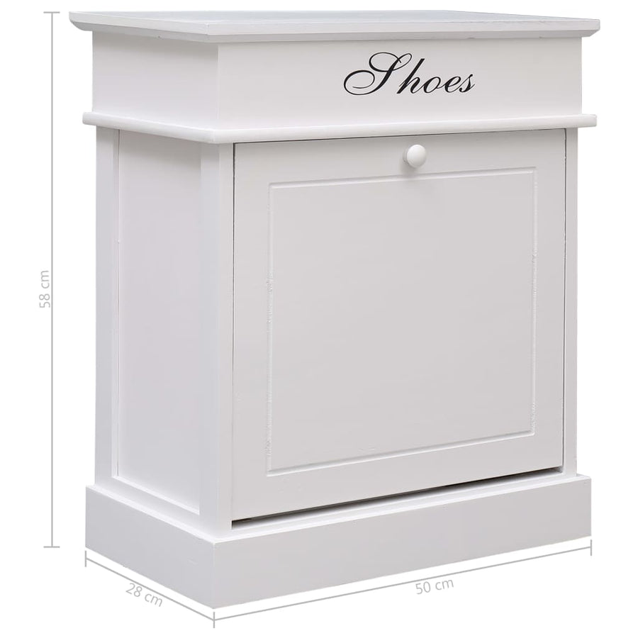 Schoenenkast 50x28x58 cm paulowniahout wit Wit