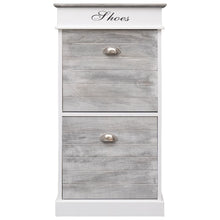 Schoenenkast 50X28X98 Cm Paulowniahout Grijs en wit