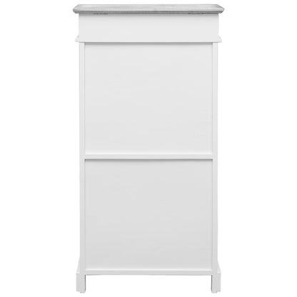 Schoenenkast 50X28X98 Cm Paulowniahout Grijs en wit