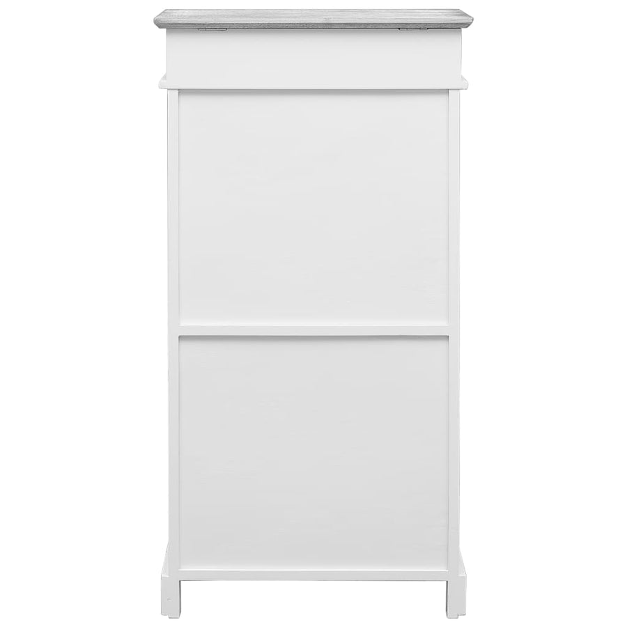 Schoenenkast 50X28X98 Cm Paulowniahout Grijs en wit