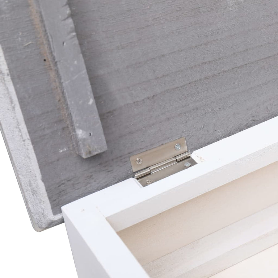 Schoenenkast 50X28X98 Cm Paulowniahout Grijs en wit