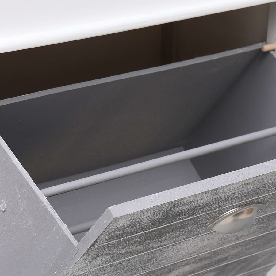 Schoenenkast 50X28X98 Cm Paulowniahout Grijs en wit