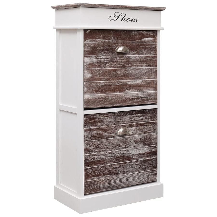 Schoenenkast 50X28X98 Cm Paulowniahout Grijs
