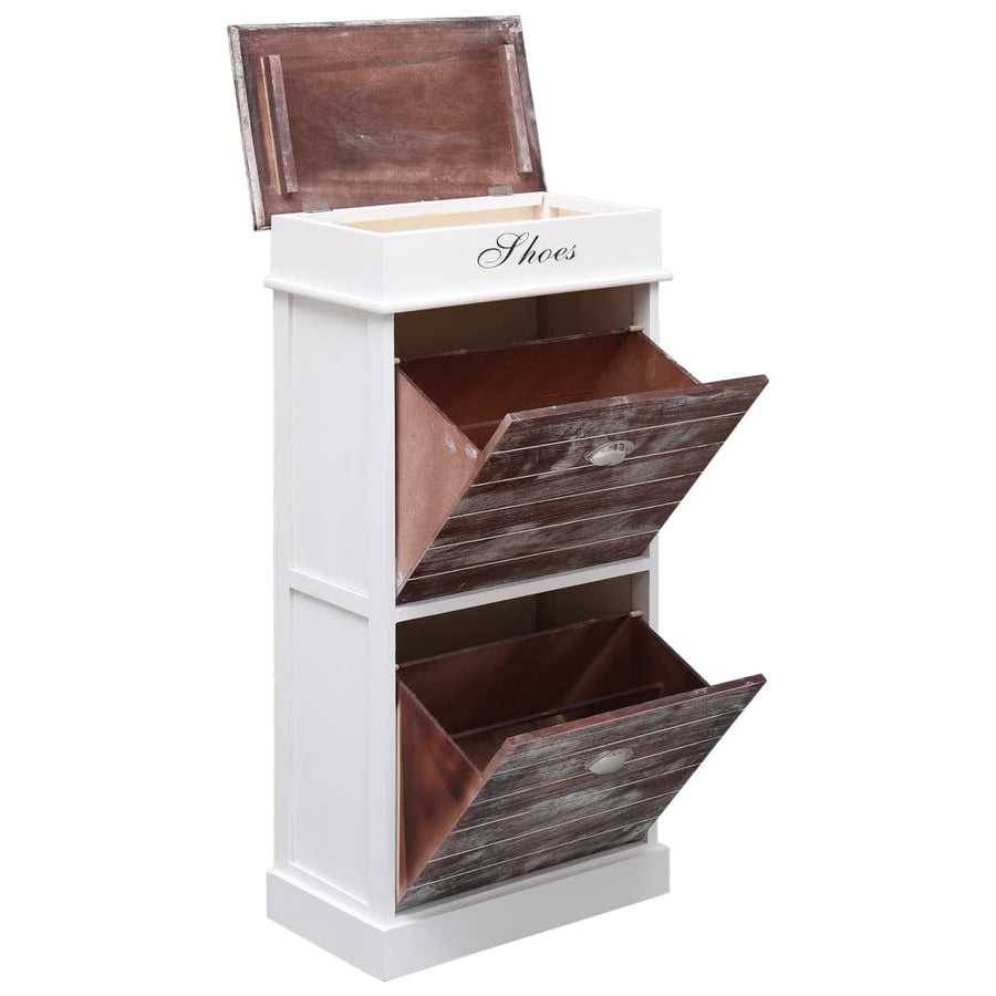 Schoenenkast 50x28x98 cm paulowniahout bruin Bruin