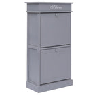 Shoe Cabinet 50x28x98 cm Paulownia Wood Grey