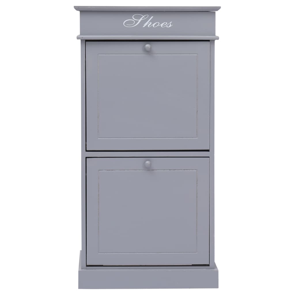 Schoenenkast 50X28X98 Cm Paulowniahout Grijs