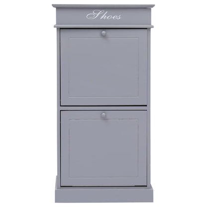 Schoenenkast 50X28X98 Cm Paulowniahout Grijs