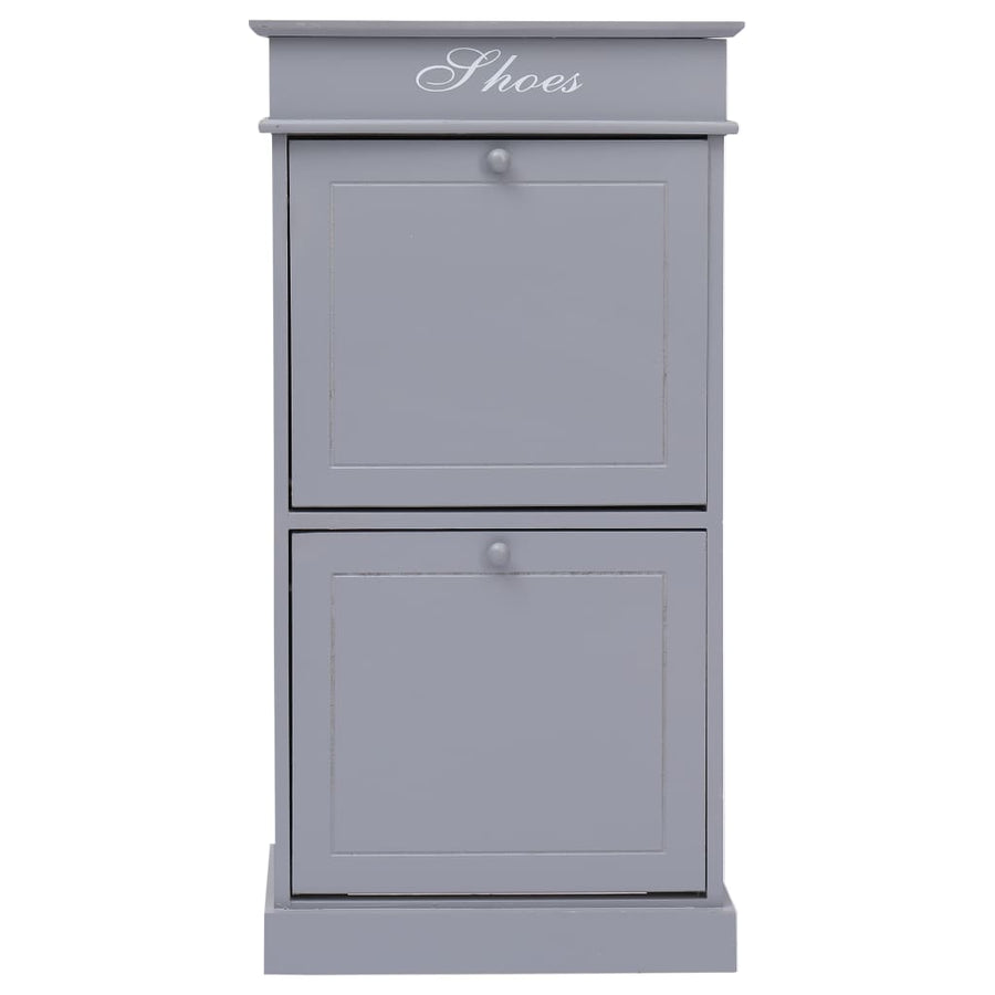Schoenenkast 50X28X98 Cm Paulowniahout Grijs